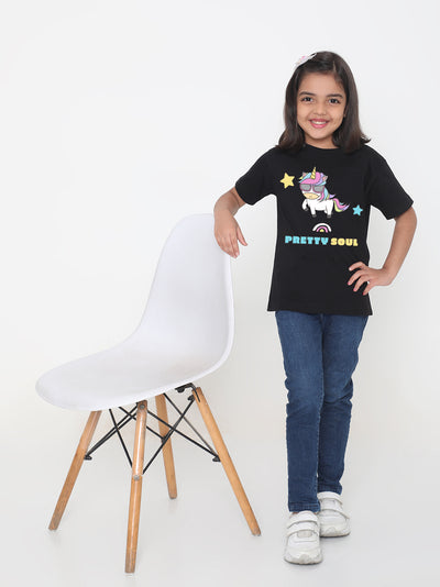 Kids Pretty Soul Unicorn T-shirt for Girls