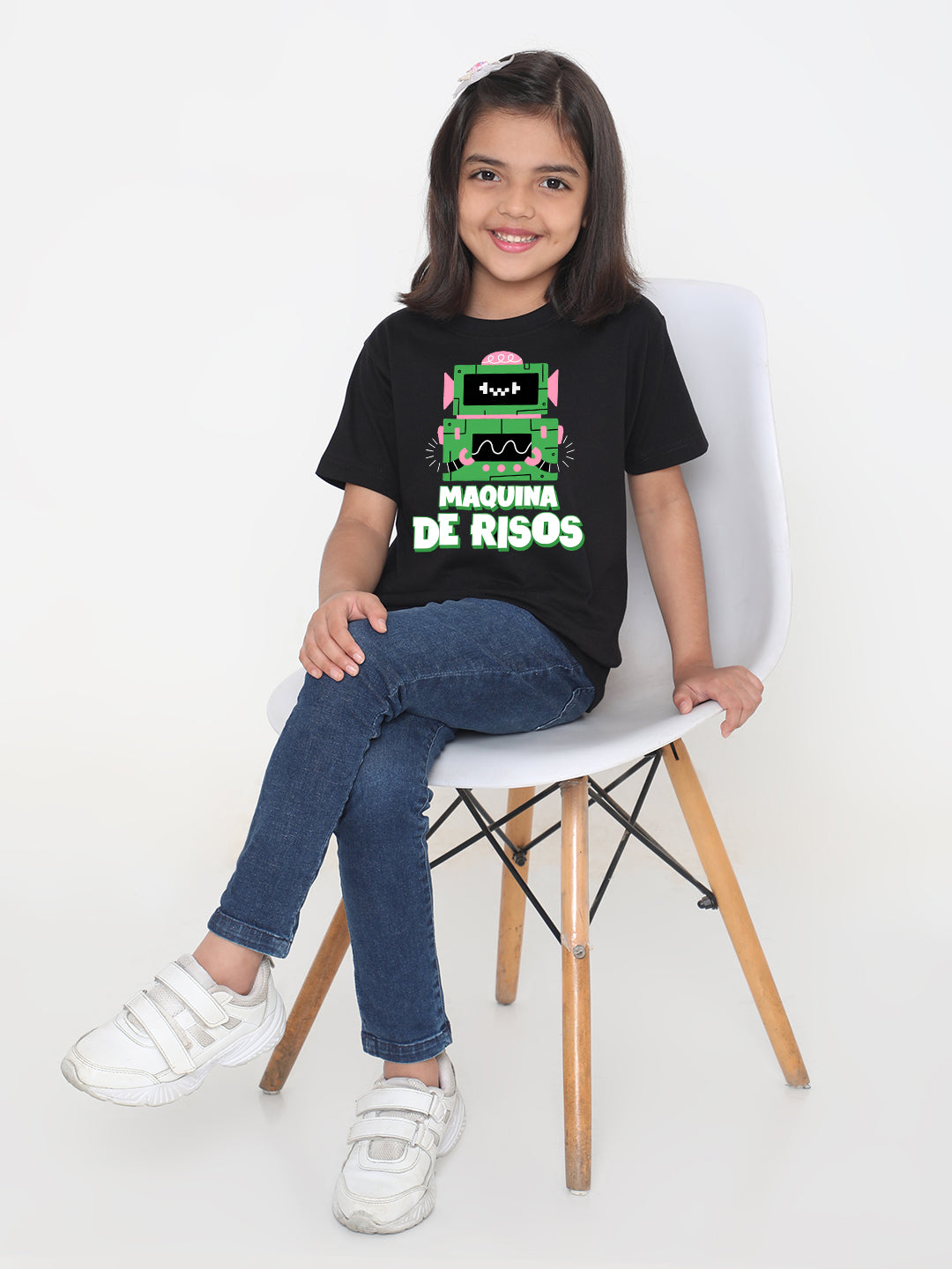Kids Robot Maquina de Risos T-shirt for Girls