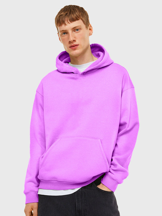 Men Plain Solid Pullover Hooded Hoodie Sweatshirt with 2 Kangaroo Pockets