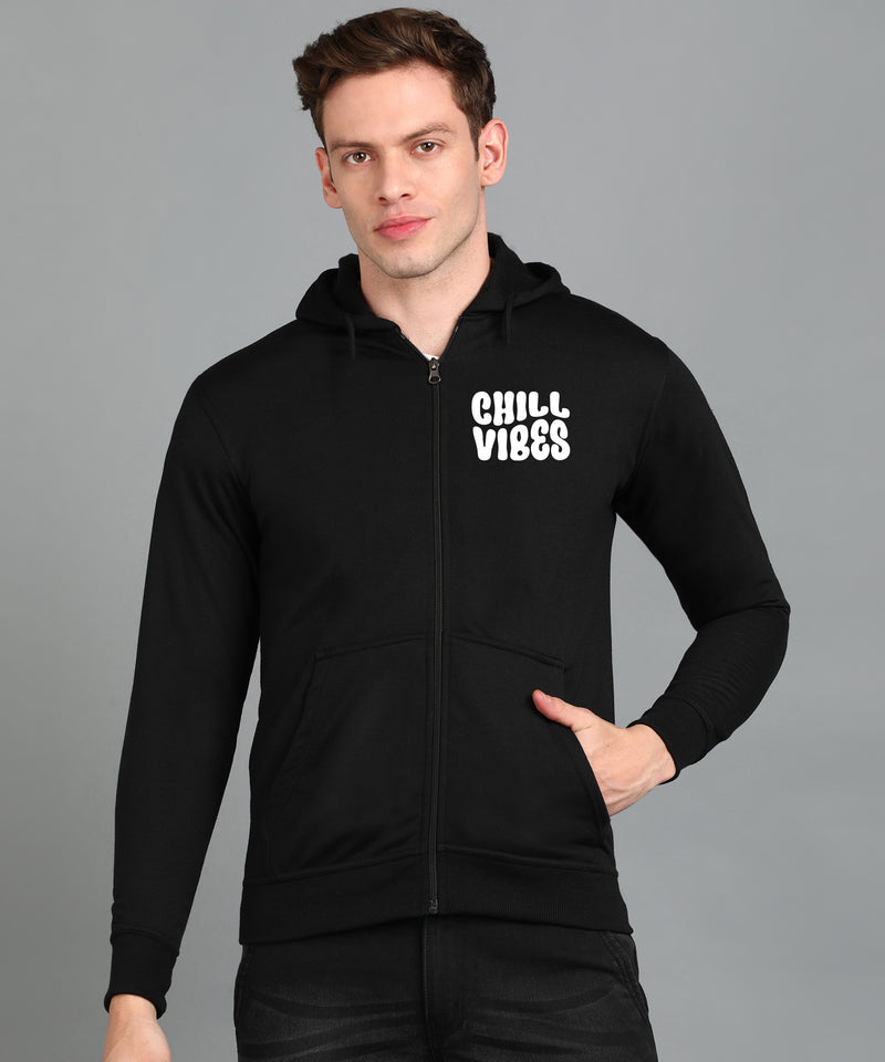 Chill Vibes Men’s Relaxed Fit Zipper Hooded Hoodie