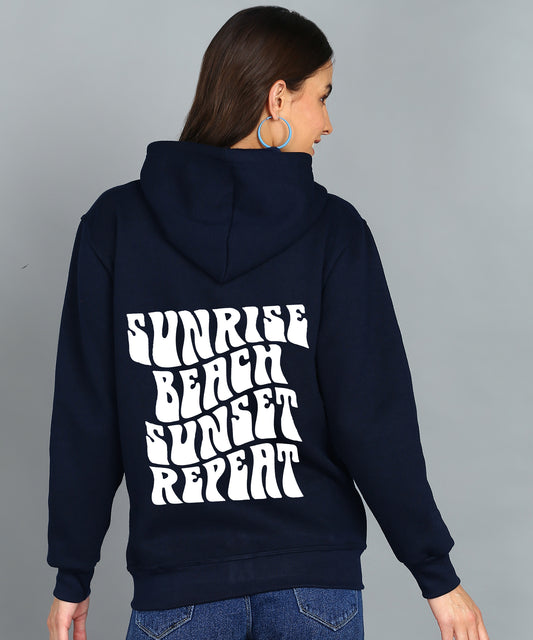 Back Printed Women's Cotton Full Zipper Sweatshirt Hoodies with Kangaroo Pocket Winter Wear Hooded Neck Sweatshirt