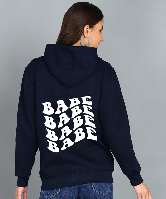 Back Printed Women's Cotton Full Zipper Sweatshirt Hoodies with Kangaroo Pocket Winter Wear Hooded Neck Sweatshirt