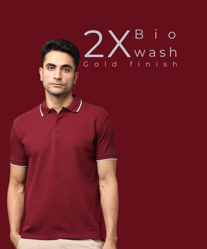 Men French Wine Premium Tipping Polo T-shirt