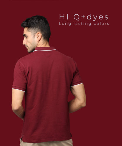 Men French Wine Premium Tipping Polo T-shirt