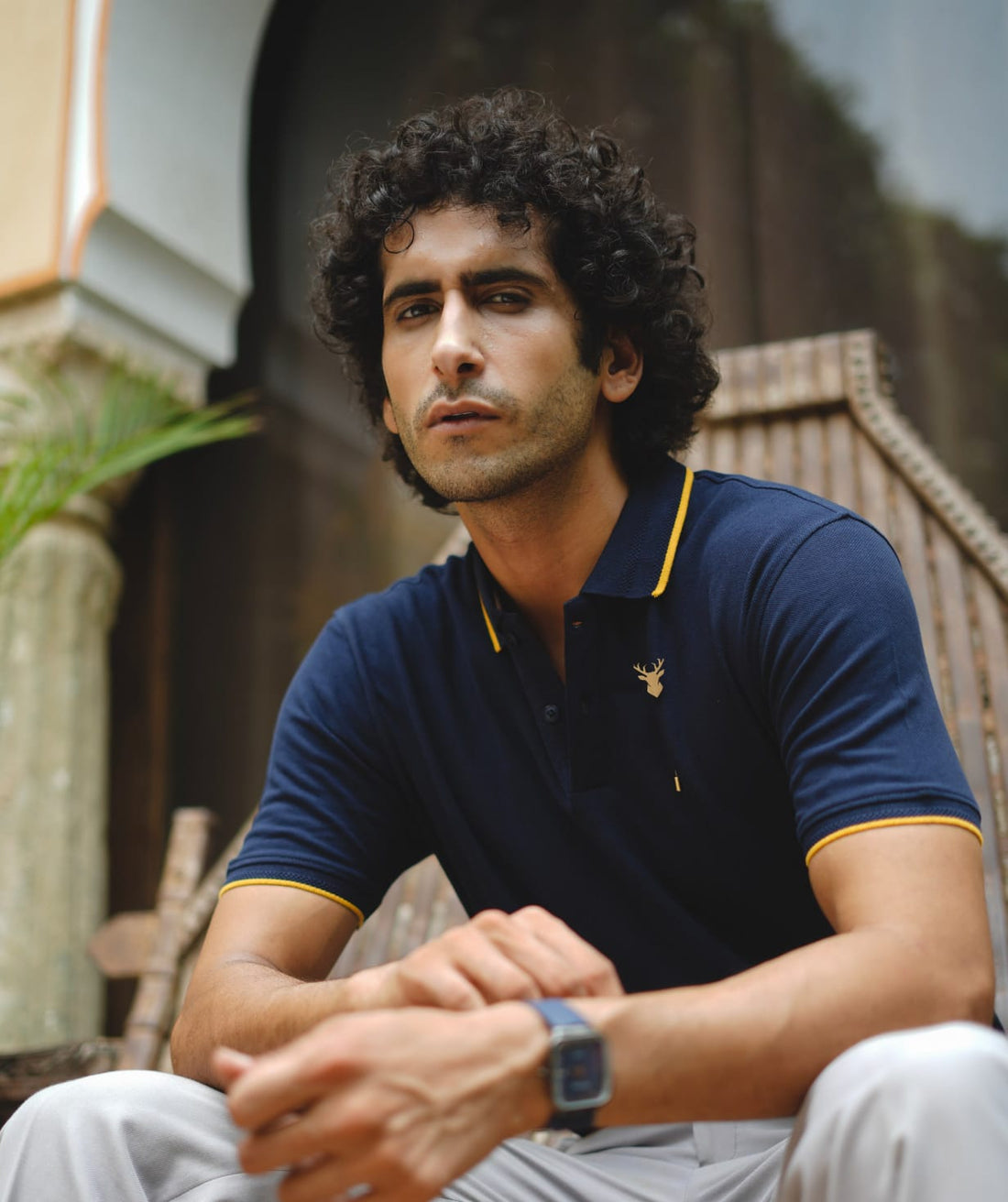 Men Midnight Navy Premium Tipping Polo T-shirt