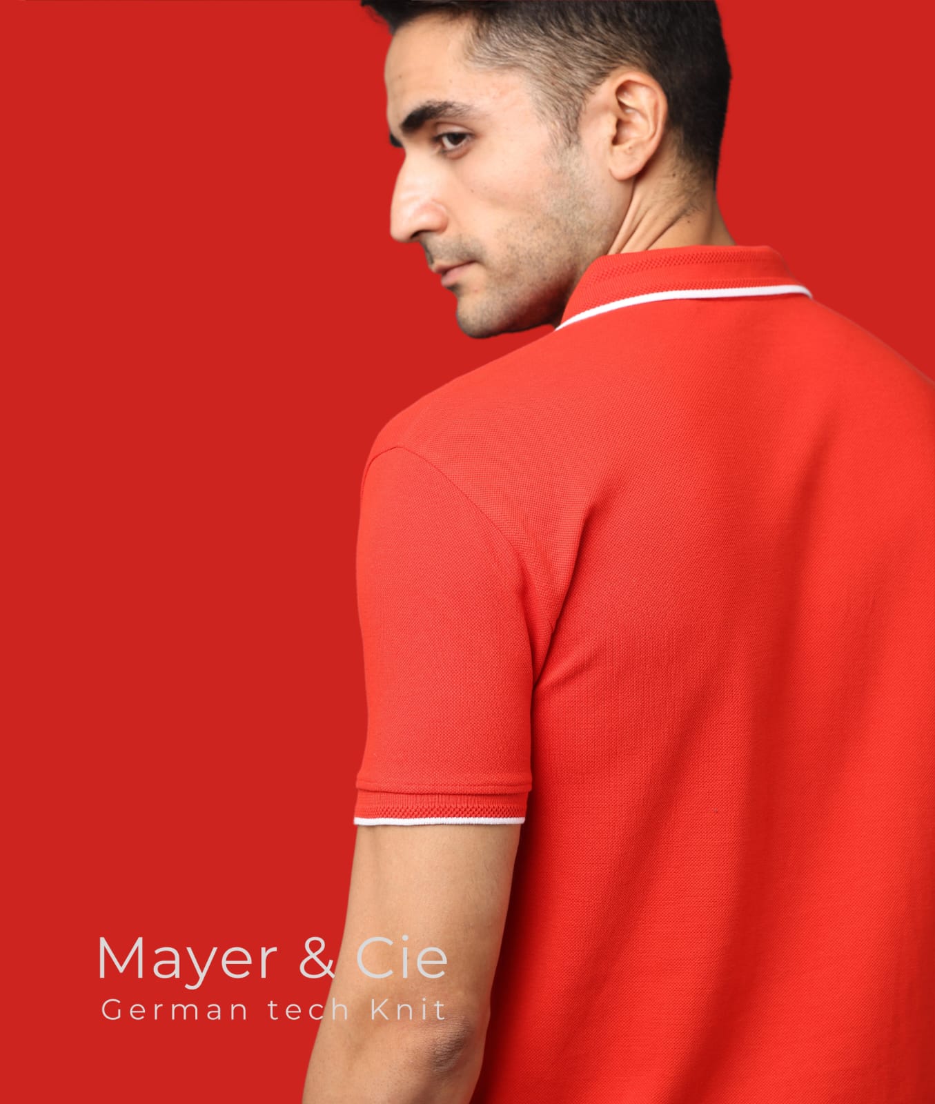 Men Red Premium Tipping Polo T-shirt