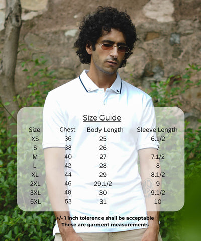 Men White Premium Tipping Polo T-shirt