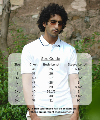 Men White Premium Tipping Polo T-shirt