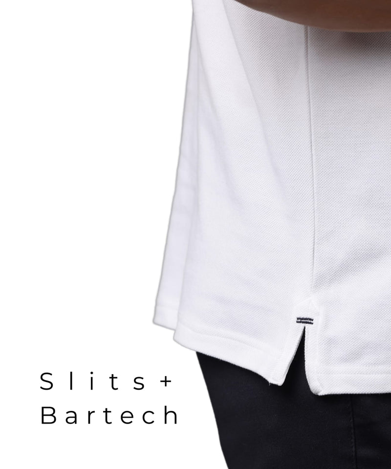 Men White Premium Tipping Polo T-shirt