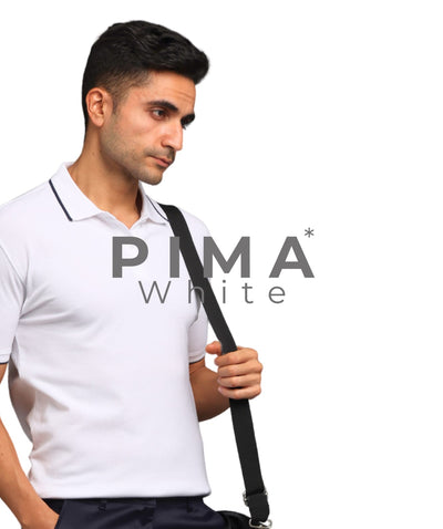 Men White Premium Tipping Polo T-shirt