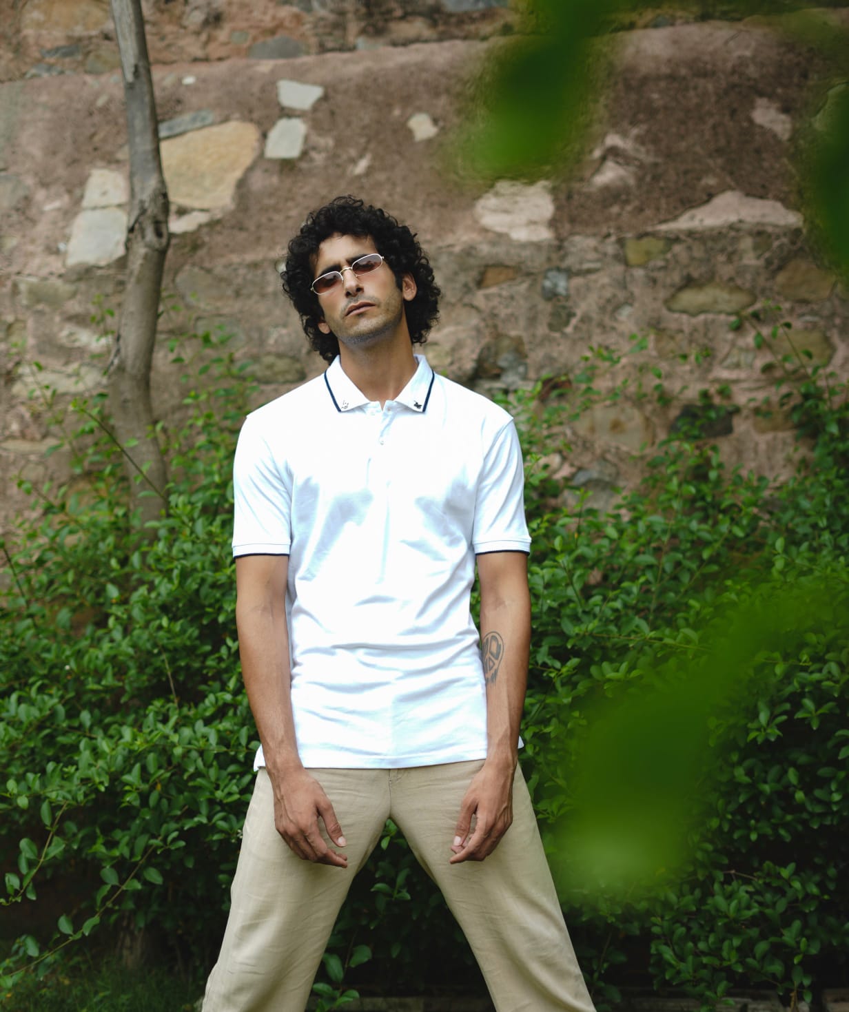 Men White Premium Tipping Polo T-shirt