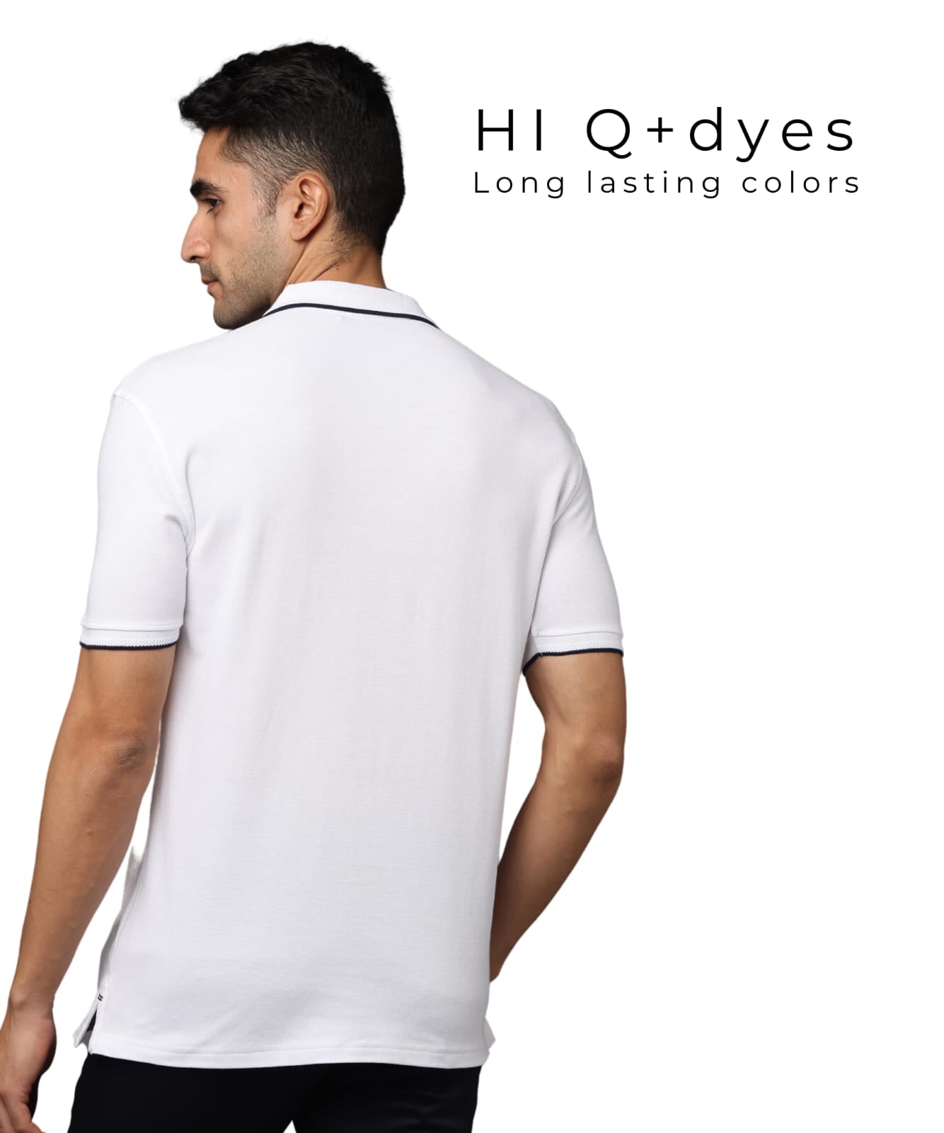 Men White Premium Tipping Polo T-shirt