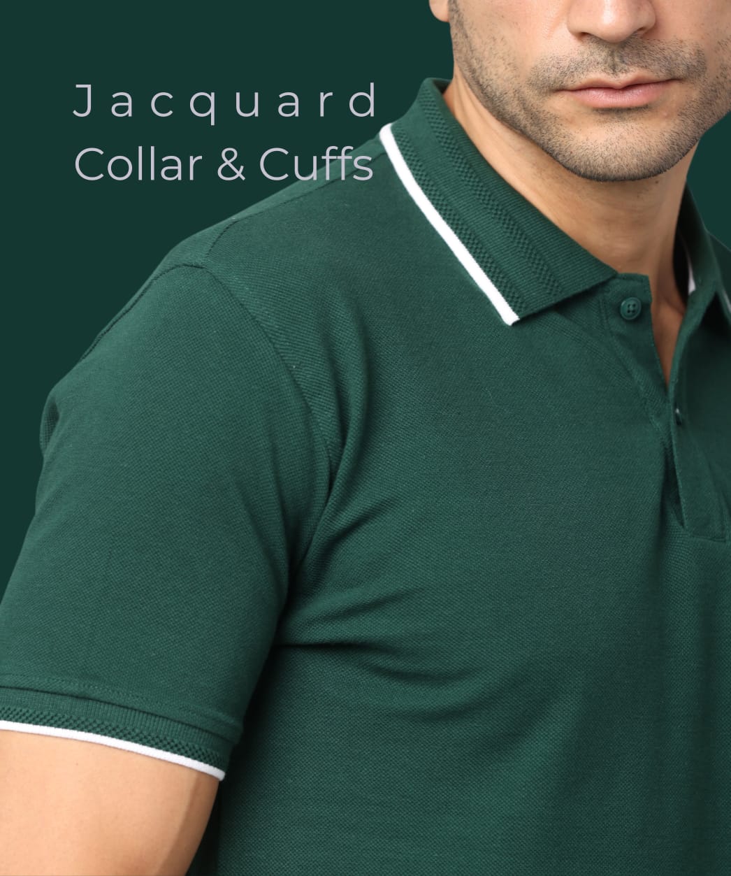 Men Bottle Green Premium Tipping Polo T-shirt