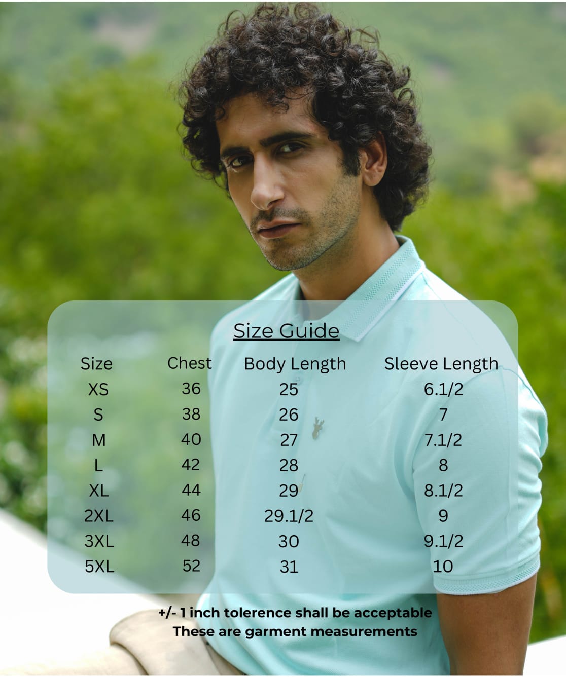 Men Mint Blue Premium Tipping Polo T-shirt