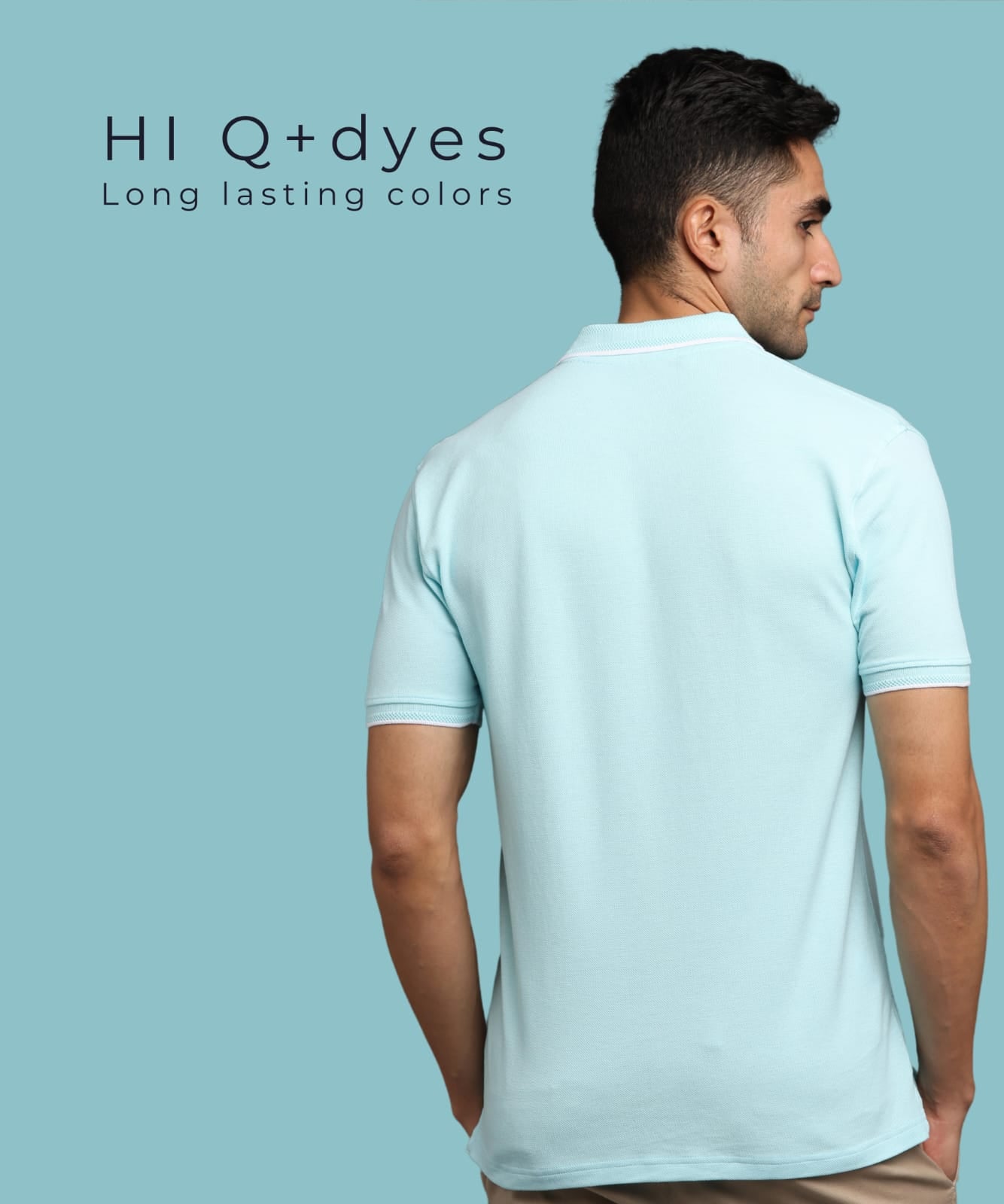 Men Mint Blue Premium Tipping Polo T-shirt