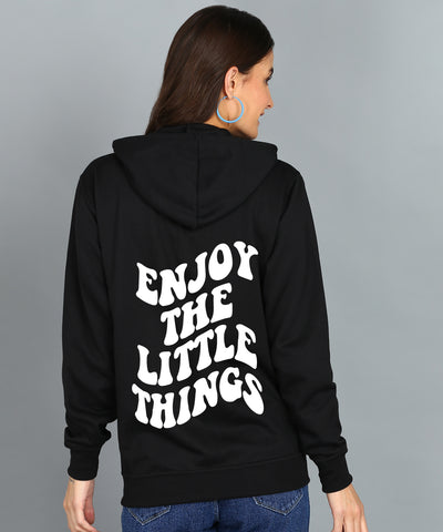 Enjoy the Little Things Zipper Hooded Hoodie for Women