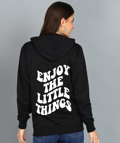 Enjoy the Little Things Zipper Hooded Hoodie for Women