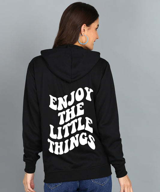 Enjoy the Little Things Zipper Hooded Hoodie for Women