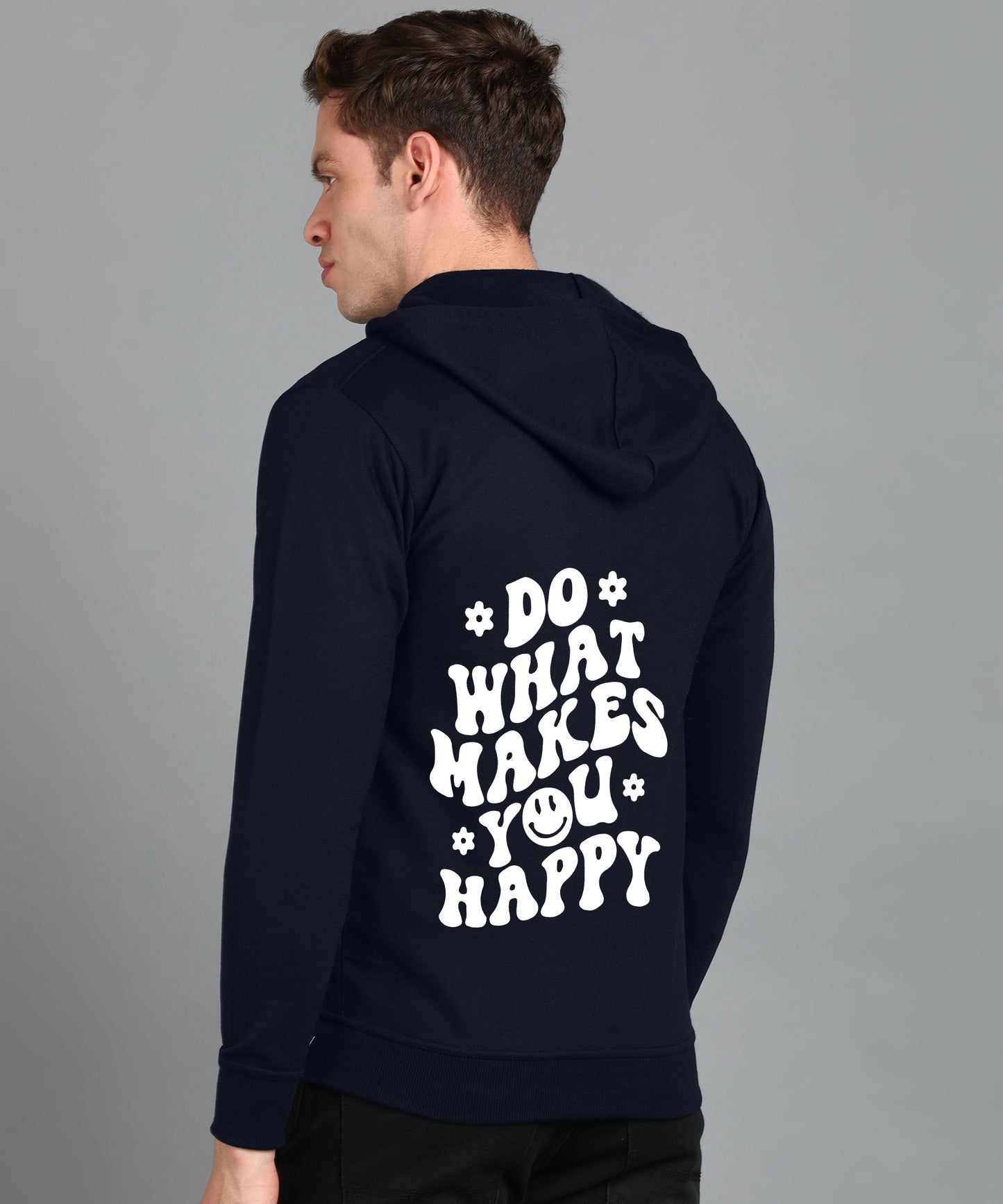 Do What Makes You Happy Men's Zipper Hooded Hoodie