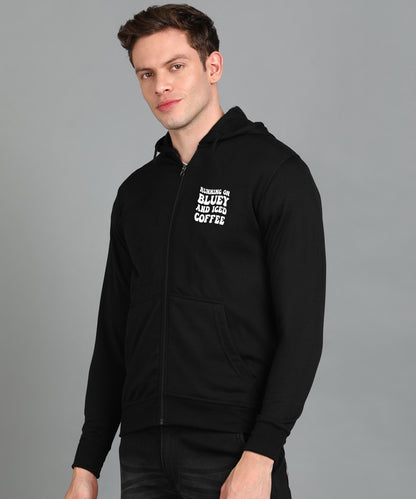 Running on Bluey and Iced Coffee Men’s Zipper Hoodie | Stylish & Cozy