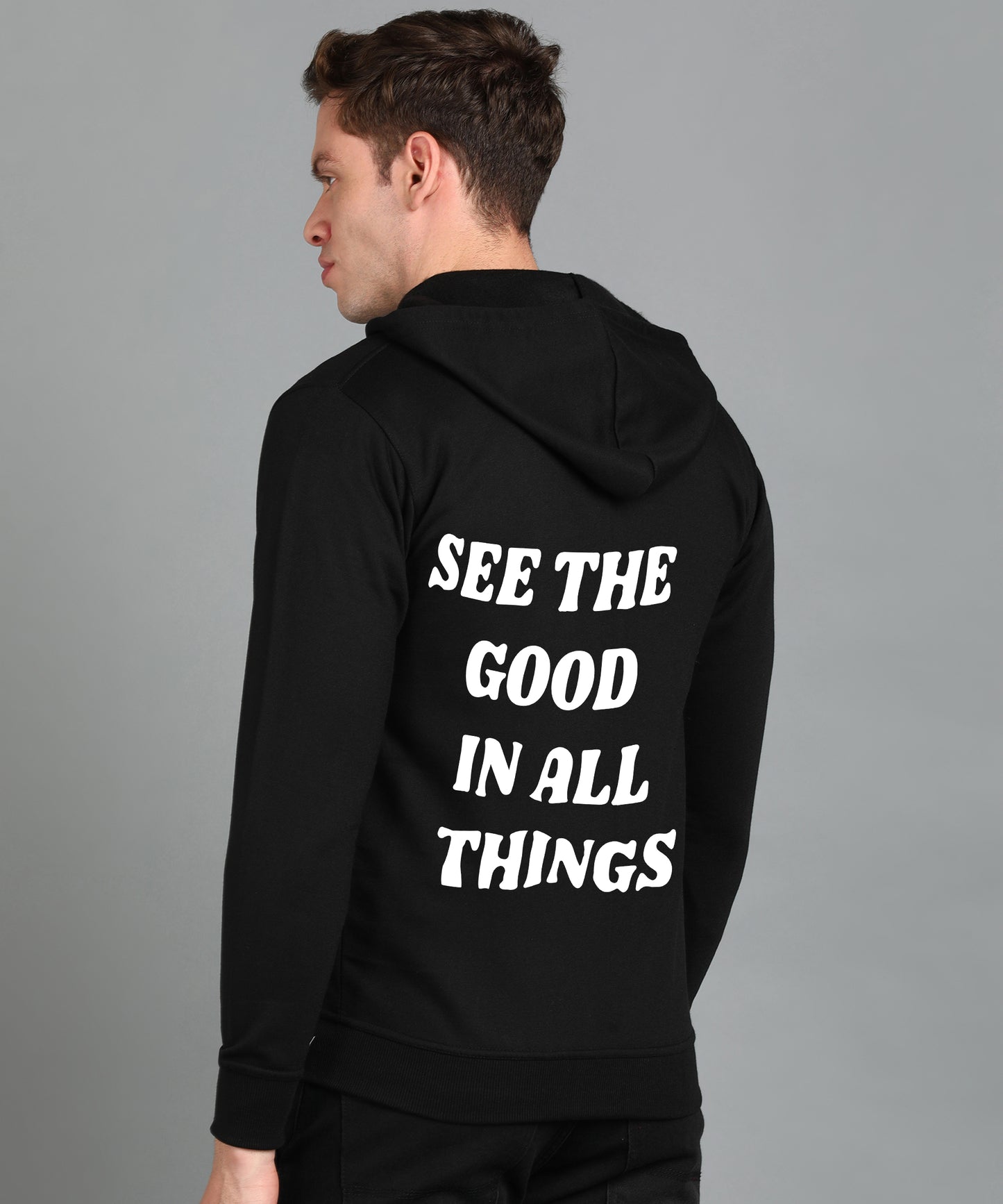 See the Good in All Things Men's Zipper Hooded Hoodie | Comfortable & Stylish