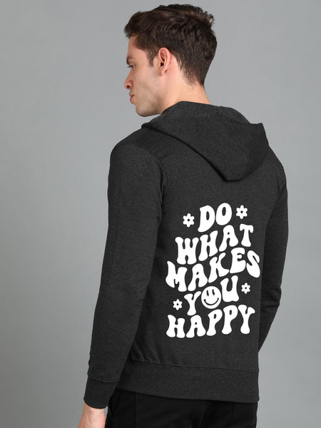 Do What Makes You Happy Men's Zipper Hooded Hoodie