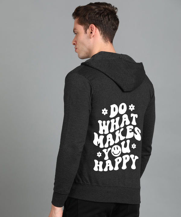 Do What Makes You Happy Men's Zipper Hooded Hoodie