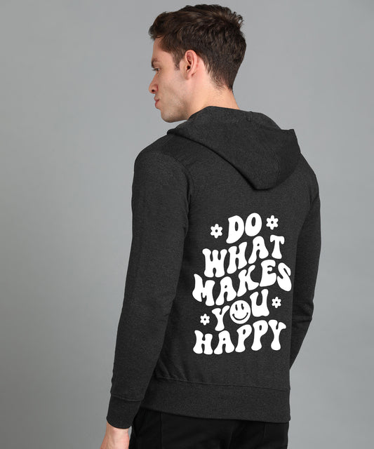 Do What Makes You Happy Men's Zipper Hooded Hoodie
