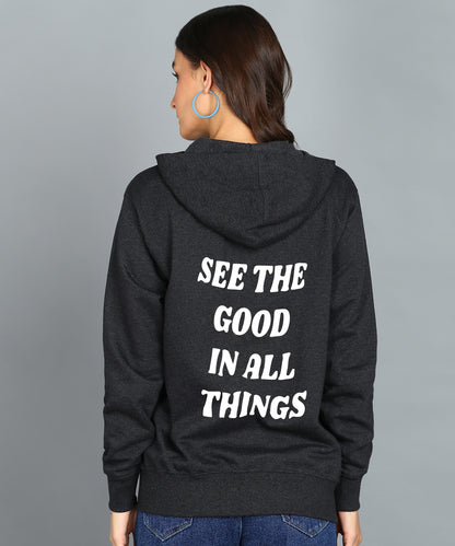 See the Good in All Things Zipper Hoodie for Women