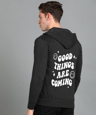 Good Things Are Coming Men's Zipper Hooded Hoodie