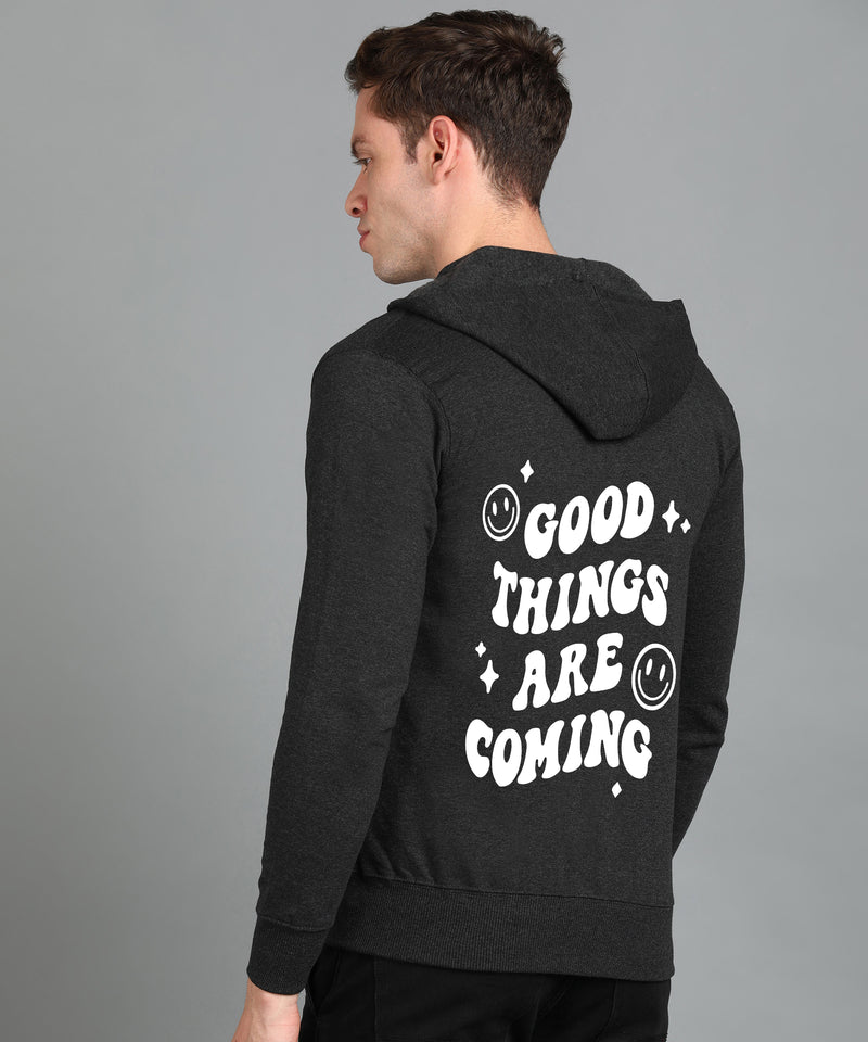 Good Things Are Coming Men's Zipper Hooded Hoodie