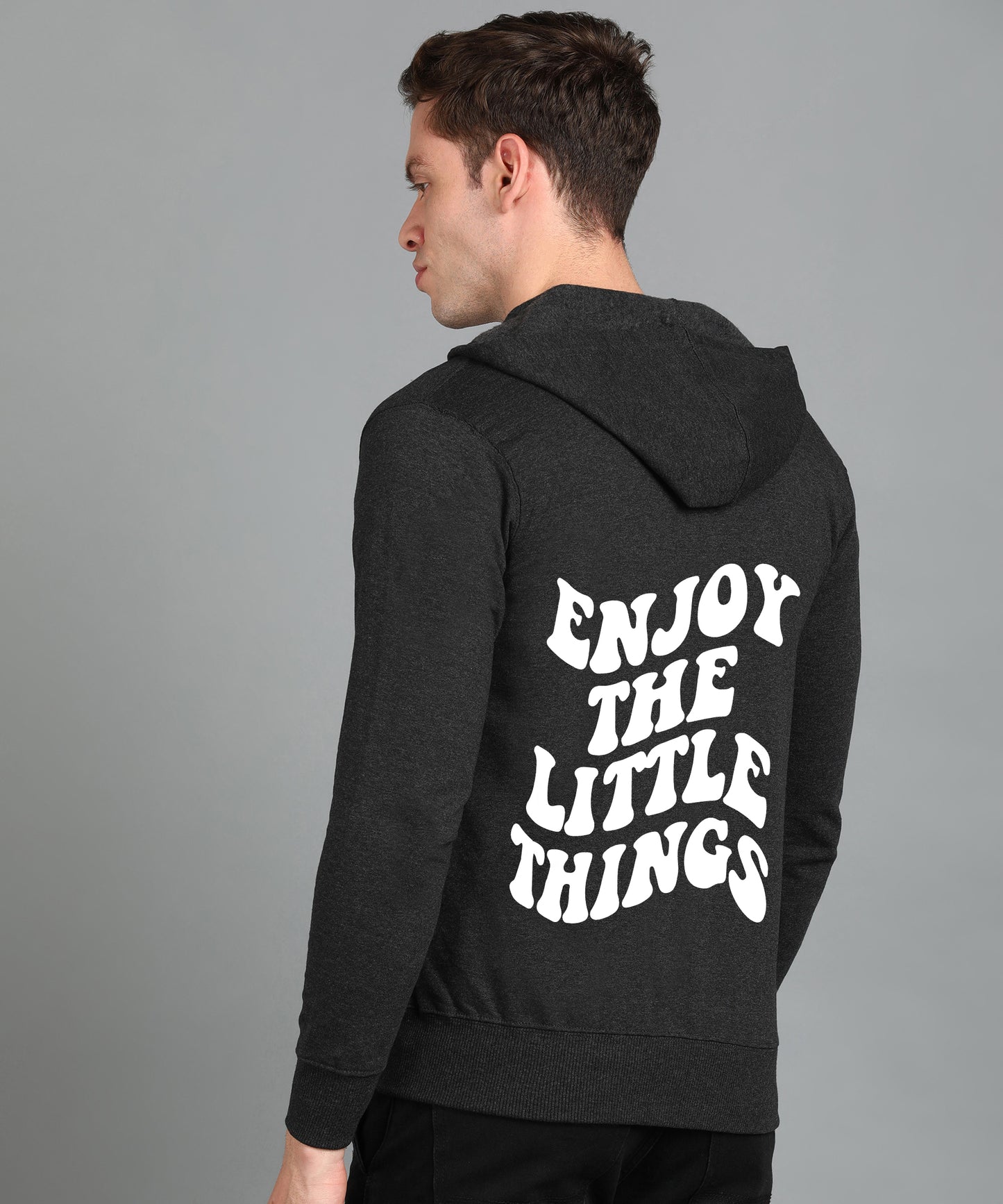 Enjoy the Little Things Men's Zipper Hooded Hoodie