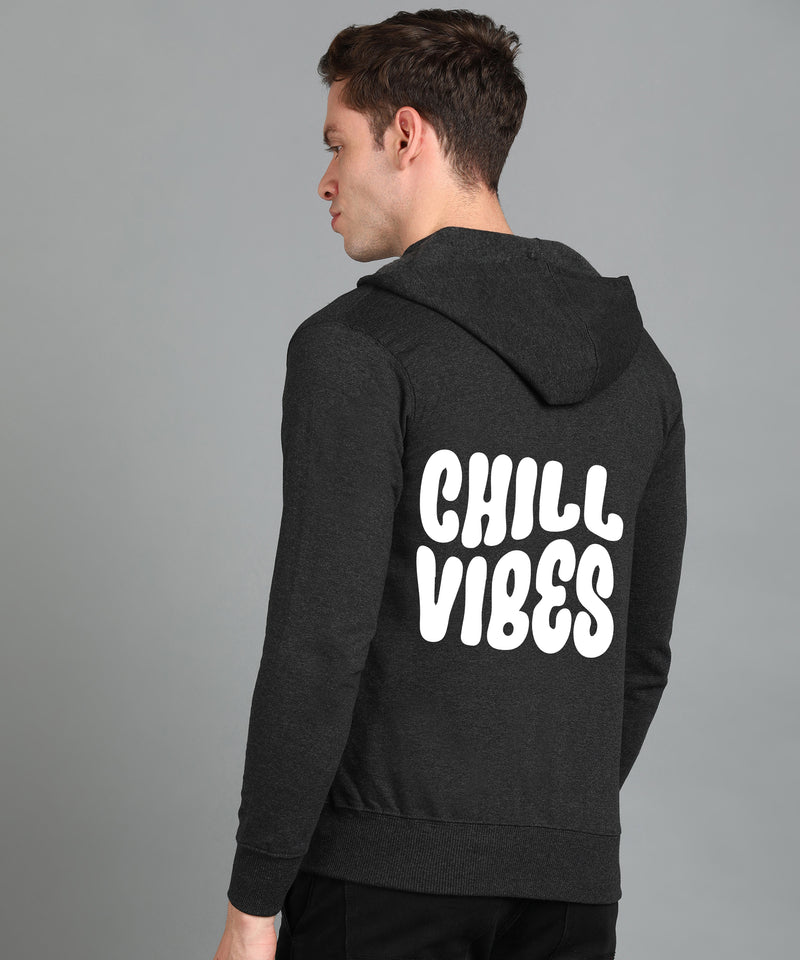 Chill Vibes Men’s Relaxed Fit Zipper Hooded Hoodie