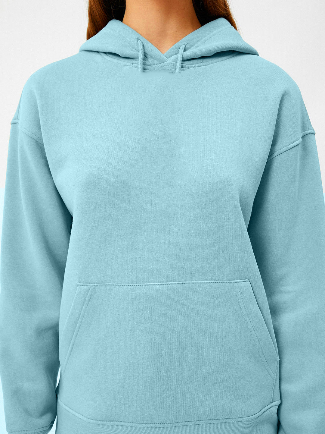 Women Plain Solid Pullover Hooded Hoodie Sweatshirt with 2 Kangaroo Pockets