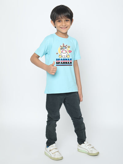 Kids Boys Unicorn Sparkle T-Shirt