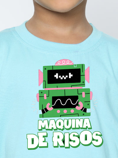 Kids Boys Robot Maquina de Risos T-Shirt - Fun & Stylish
