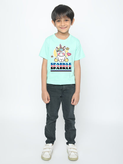 Kids Boys Unicorn Sparkle T-Shirt