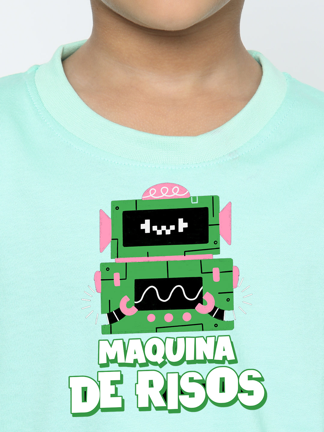 Kids Boys Robot Maquina de Risos T-Shirt - Fun & Stylish