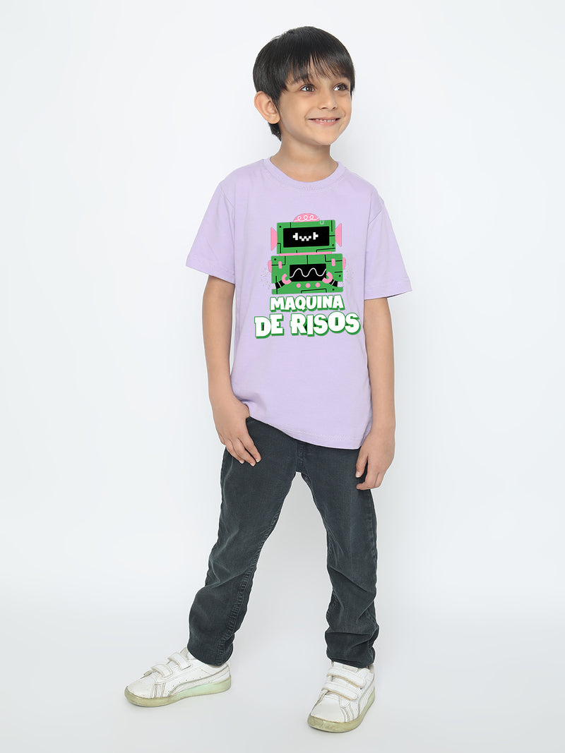 Kids Boys Robot Maquina de Risos T-Shirt - Fun & Stylish
