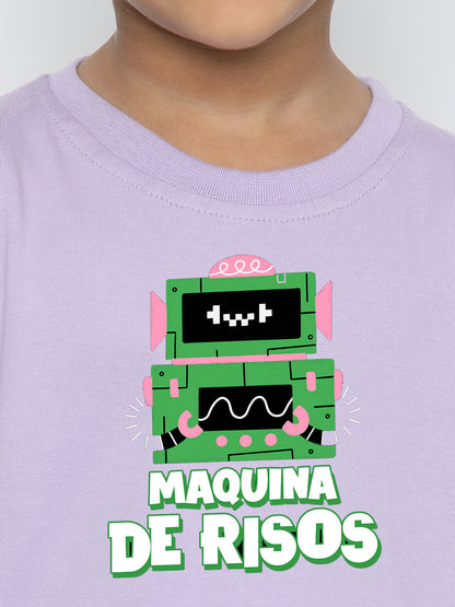 Kids Boys Robot Maquina de Risos T-Shirt - Fun & Stylish
