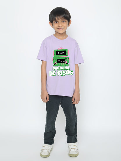 Kids Boys Robot Maquina de Risos T-Shirt - Fun & Stylish