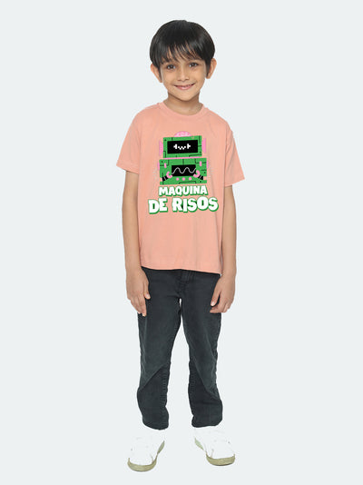 Kids Boys Robot Maquina de Risos T-Shirt - Fun & Stylish