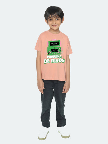 Kids Boys Robot Maquina de Risos T-Shirt - Fun & Stylish