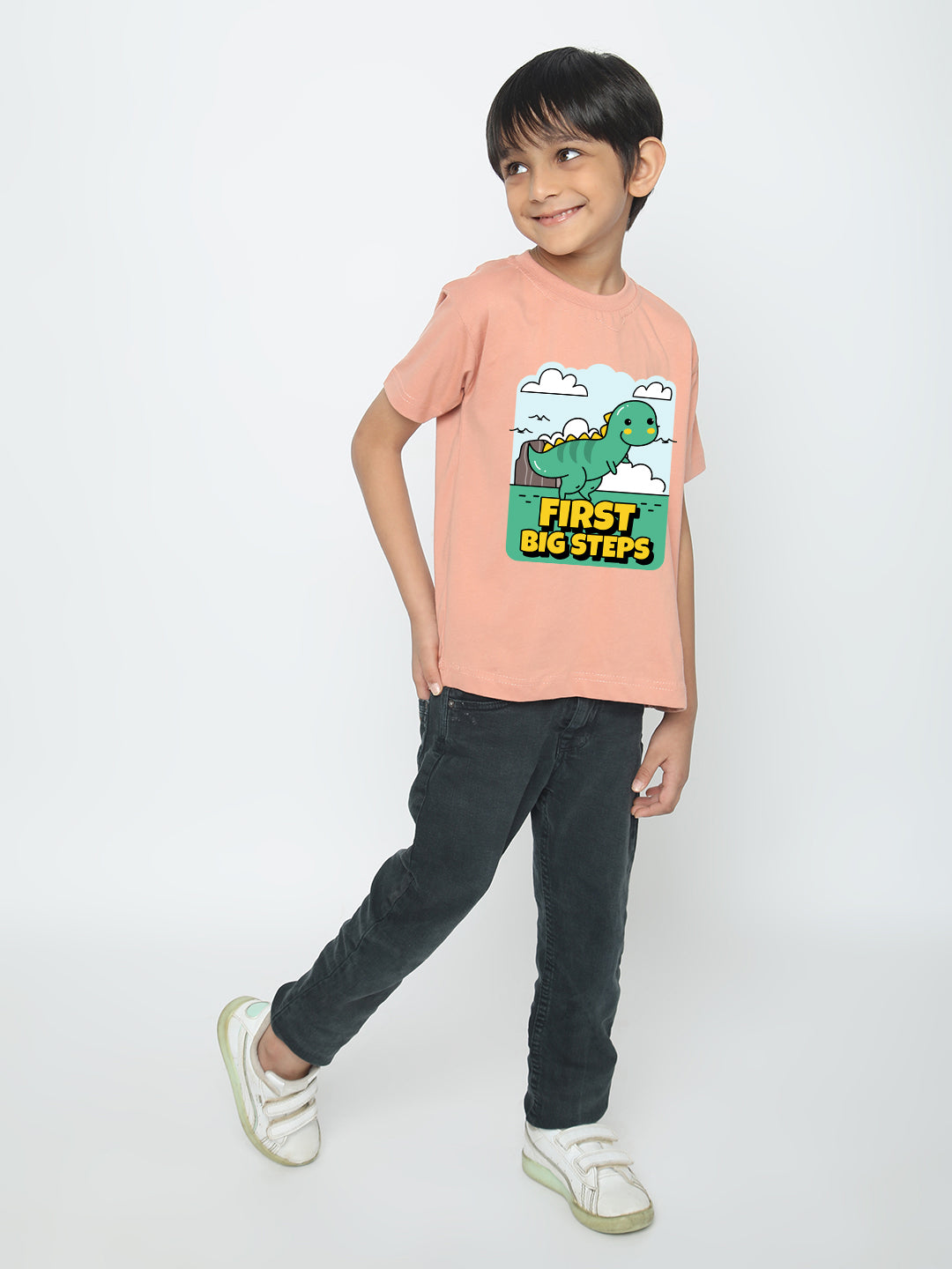 Kids Boys Dinosaur First Big Steps T-Shirt | Fun & Stylish Tee