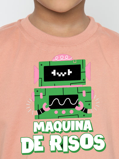 Kids Boys Robot Maquina de Risos T-Shirt - Fun & Stylish