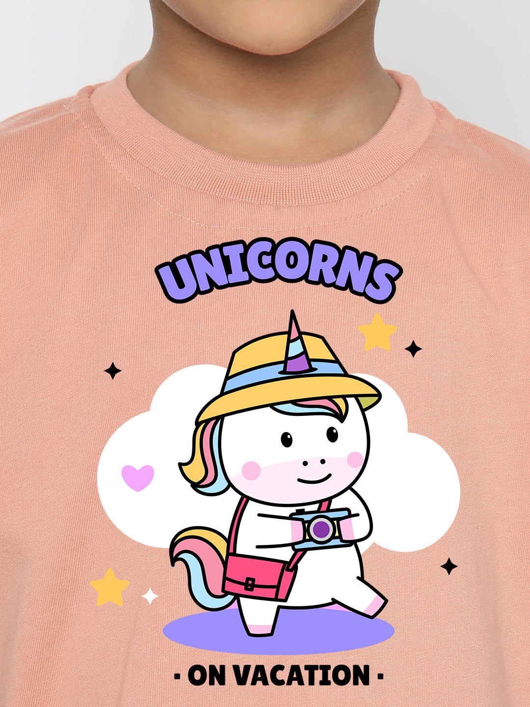Kids Boys Unicorn on Vacation Trendy T-Shirt