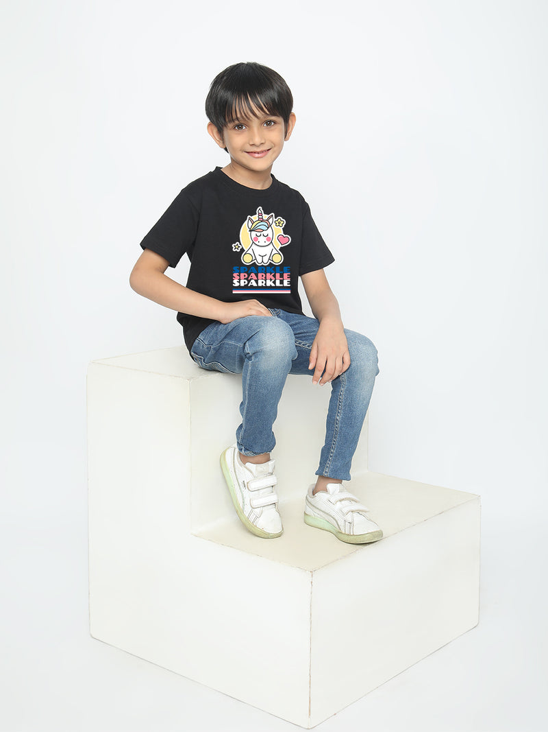 Kids Boys Unicorn Sparkle T-Shirt