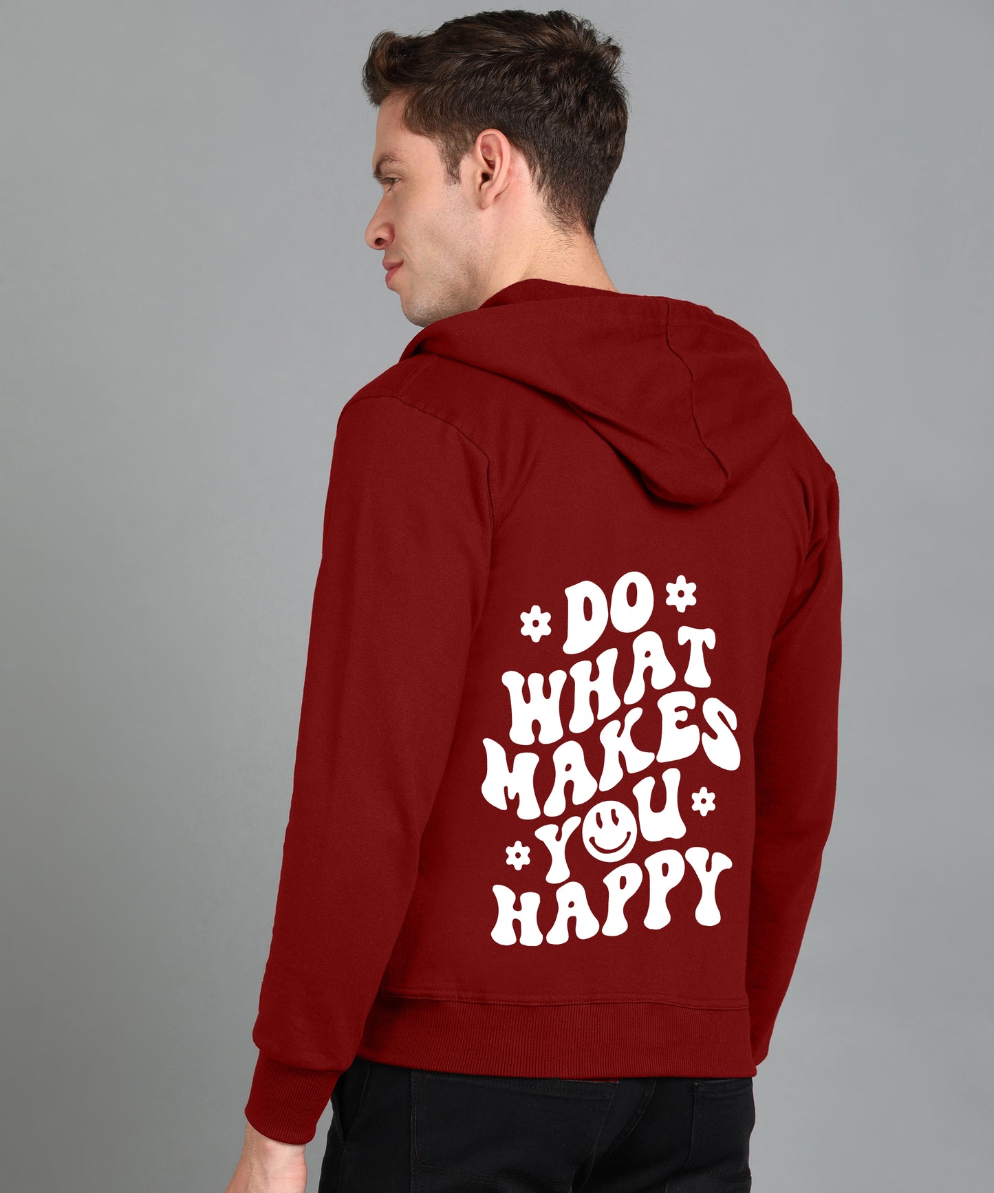 Do What Makes You Happy Men's Zipper Hooded Hoodie