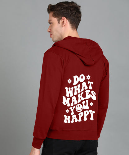 Do What Makes You Happy Men's Zipper Hooded Hoodie