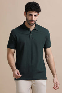 Sustainable Forest Green Men’s Premium Polo T-Shirt | Eco-Friendly Luxury